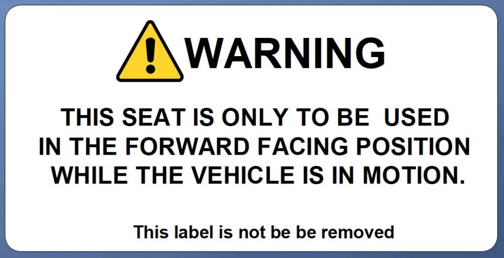 Swivel Seat Warning Decal