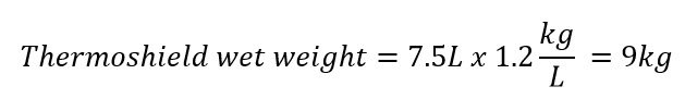 Thermoshield wet weight